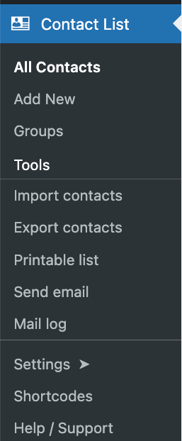 Contact List Plugin